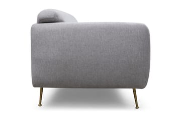 Panchenko Sovesofa Runde Armlener 88x183 cm i Stoff - Grå - Møbler - Sofaer - Sovesofaer - 3 seters sovesofa