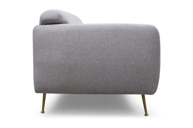 Panchenko Sovesofa Runde Armlener 88x183 cm i Stoff - Grå - Møbler - Sofaer - Sovesofaer - 3 seters sovesofa