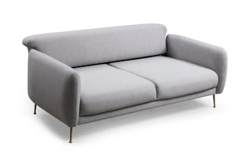 Panchenko Sovesofa Runde Armlener 88x183 cm i Stoff - Grå - Møbler - Sofaer - Sovesofaer - 3 seters sovesofa