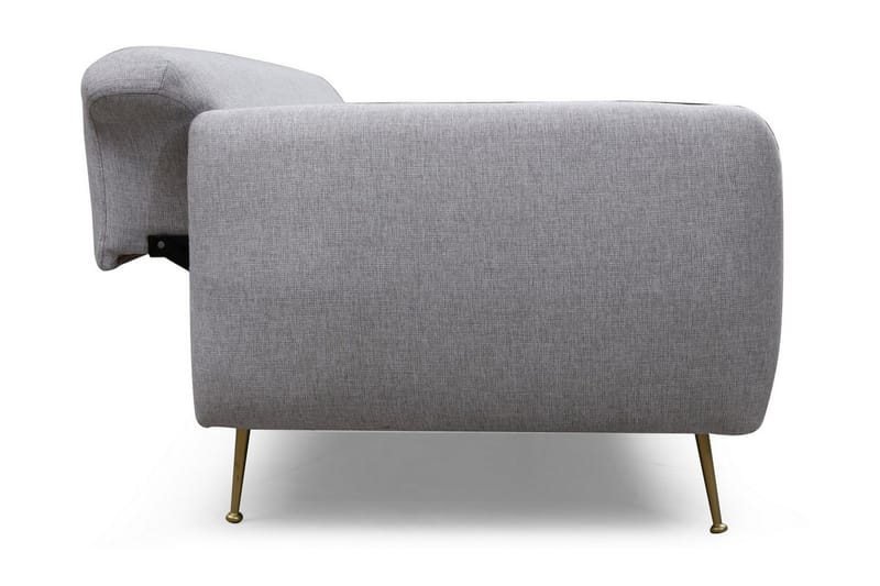 Panchenko Sovesofa Runde Armlener 88x183 cm i Stoff - Grå - Møbler - Sofaer - Sovesofaer - 3 seters sovesofa