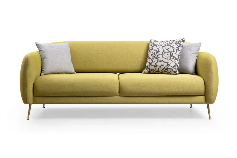 Panchenko Sovesofa Runde Armlener 88x183 cm i Stoff, Gul