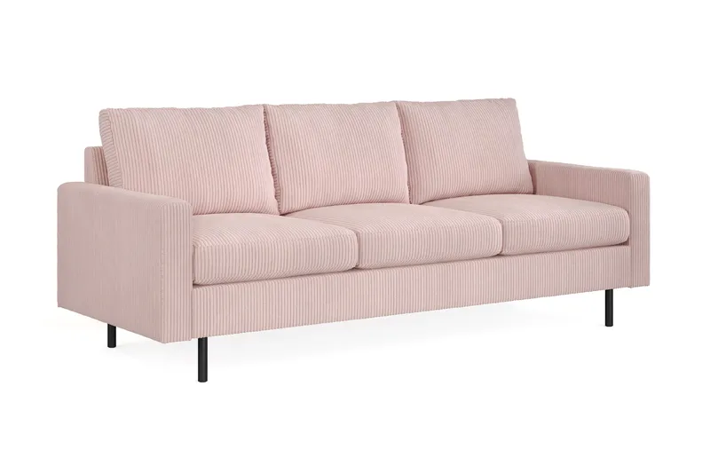 Peppe 3-seters Manchester Sofa - Rosa - Møbler - Sofaer - 3 seter sofa