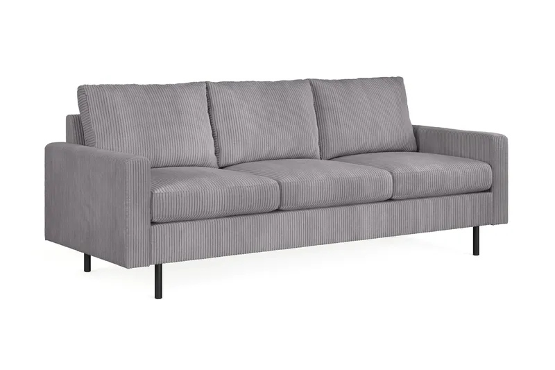 Peppe 3-seters Manchestersofa - Grå - Møbler - Sofaer - 3 seter sofa