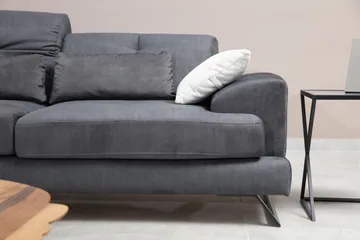 Raedeke Dyp Sofa Justerbar Ryggstøtte 225 cm i Stoff - Svart - Møbler - Sofaer - 3 seter sofa