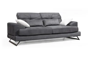 Raedeke Dyp Sofa Justerbar Ryggstøtte 225 cm i Stoff - Svart - Møbler - Sofaer - 3 seter sofa