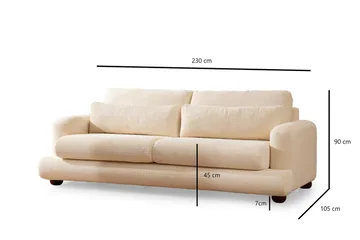 Relento Sofa 3-seter - Beige - Møbler - Sofaer - 3 seter sofa