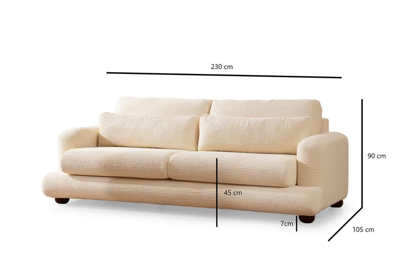 Relento Sofa 3-seter - Beige - Møbler - Sofaer - 3 seter sofa