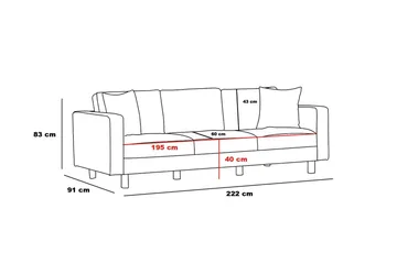 Retzow Sofa 3-seter - Beige - Møbler - Sofaer - 3 seter sofa