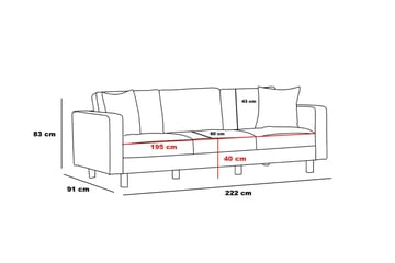 Retzow Sofa 3-seter - Beige - Møbler - Sofaer - 3 seter sofa