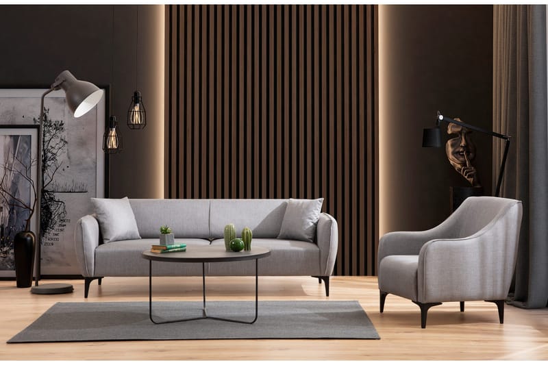 Rossland Sofa 3-seters - Grå - Møbler - Sofaer - 3 seter sofa