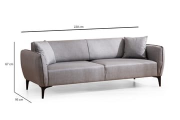 Rossland Sofa 3-seters - Grå - Møbler - Sofaer - 3 seter sofa