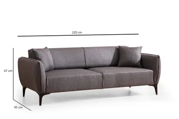 Rossland Sofa 3-seters - Mørkegrå - Møbler - Sofaer - 3 seter sofa