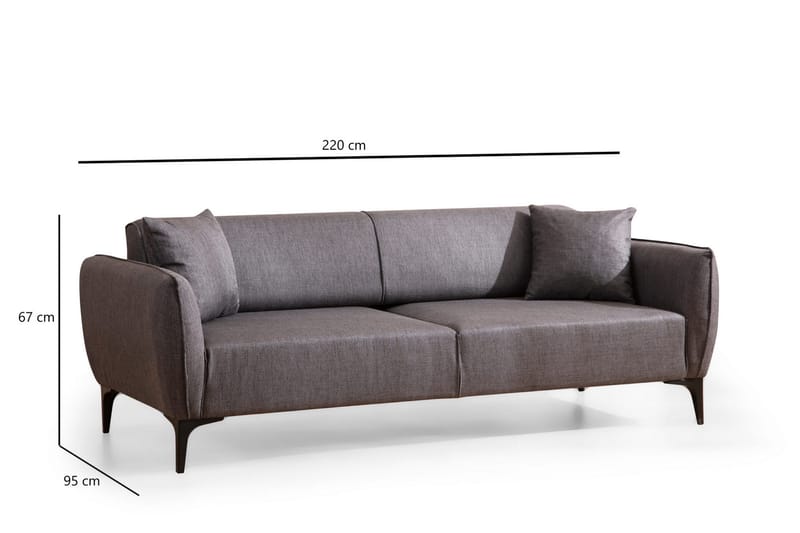 Rossland Sofa 3-seters - Mørkegrå - Møbler - Sofaer - 3 seter sofa