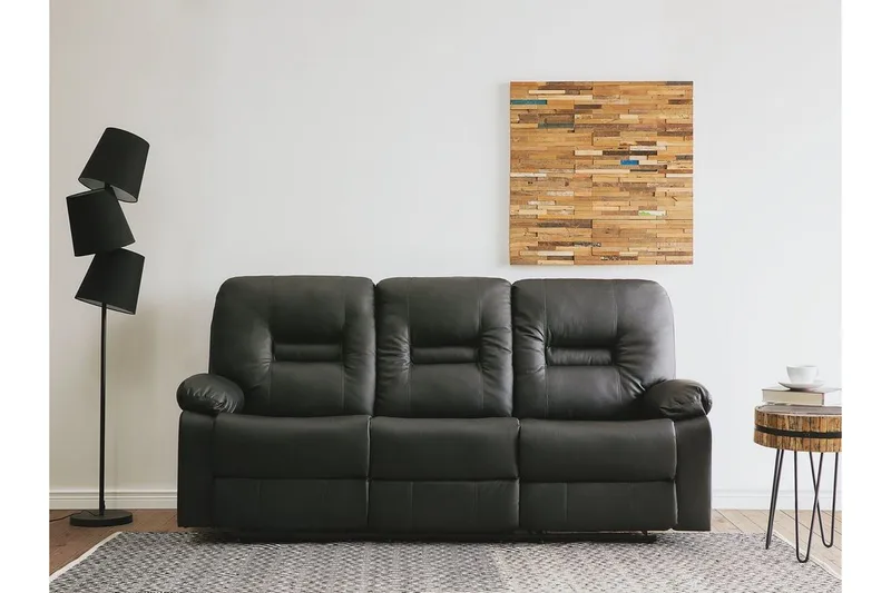 Rovik Sofa 3-seter - Svart - Møbler - Sofaer - Reclinersofaer - 3 seters kinosofa & reclinersofa