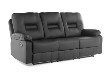 Rovik Sofa 3-seter - Svart - Møbler - Sofaer - Reclinersofaer - 3 seters kinosofa & reclinersofa
