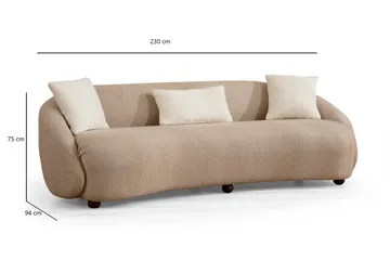 Scone Sofa 3-seters - Brun|Bouclé - Møbler - Sofaer - 3 seter sofa