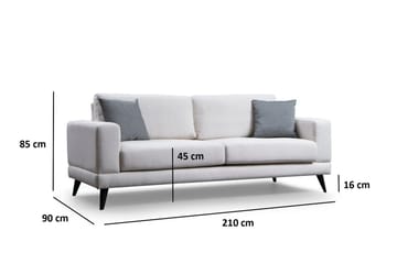Selder 3-seters Sofa - Beige/Svart - Møbler - Sofaer - 3 seter sofa