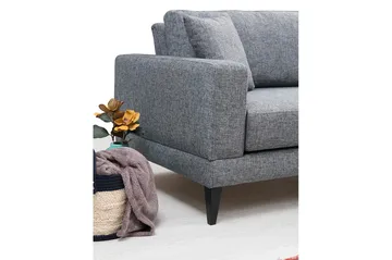Selder Utrekkbar Dyp Sovesofa i Stoff - Grå - Møbler - Sofaer - Sovesofaer - 3 seters sovesofa
