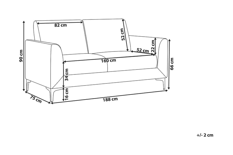 Sofa 3-seter Fenes - Grønn - 3 seter sofa