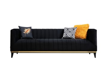 Sofa 3-seters Coonamble - Svart - Møbler - Sofaer - 3 seter sofa