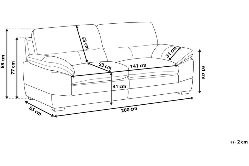 Sofa 3-seters Horten - Brun - 3 seter sofa