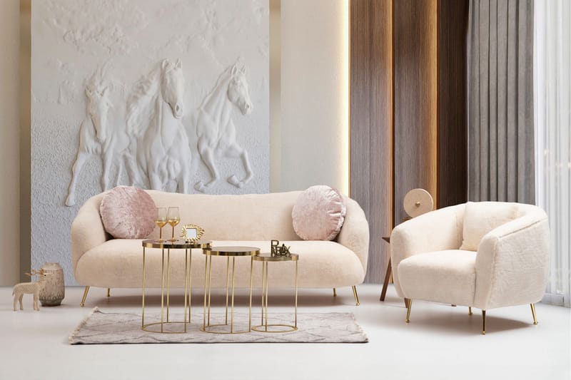 Sofa 3-seters Moe - Beige - Møbler - Sofaer - 3 seter sofa