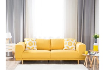 Sofa 3-seters Nivala - Gul - Møbler - Sofaer - 3 seter sofa