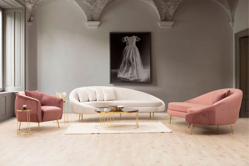 Sofa 3-seters Redcliffe - Rosa - Møbler - Sofaer - 3 seter sofa