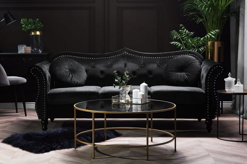 Sofa 3-seters Skien - Svart - Møbler - Sofaer - 3 seter sofa