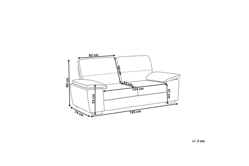 Sofa 3-seters Vogar - Beige | Hvit - Møbler - Sofaer - 3 seter sofa
