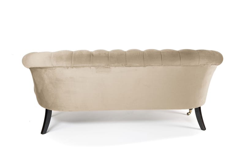 Sofa Chester Ludovic 3-seters - Beige - Fløyelssofaer - 3 seter sofa - Howard-sofaer - Chesterfield sofaer