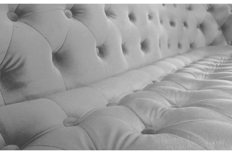Sofa Chester Ludovic 3-seters - Lysegrå - Fløyelssofaer - 3 seter sofa - Howard-sofaer - Chesterfield sofaer
