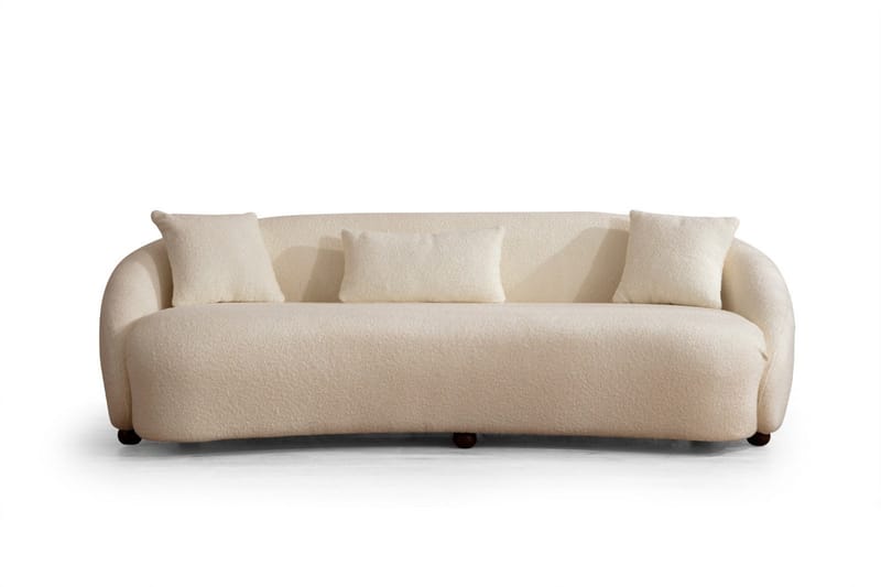 Sofa Groningen 3-seters - Beige|Bouclé - 3 seter sofa