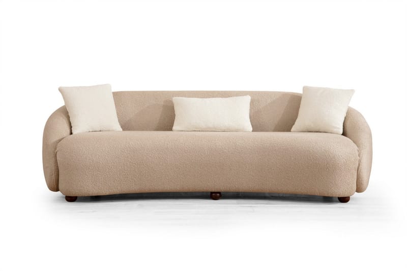 Sofa Groningen 3-seters - Brun|Bouclé - 3 seter sofa