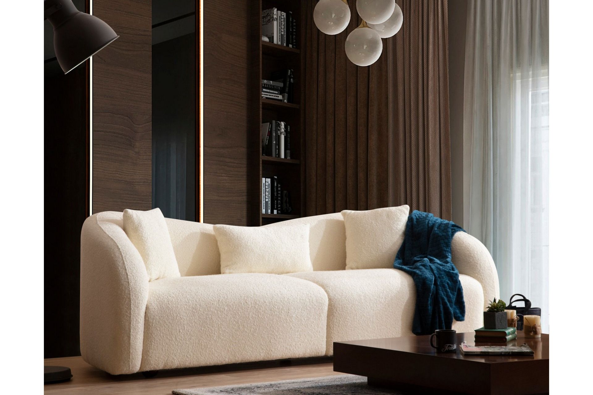 Sofa Itason 3-seters - Beige|Bouclé - Møbler - Sofaer - 3 seter sofa