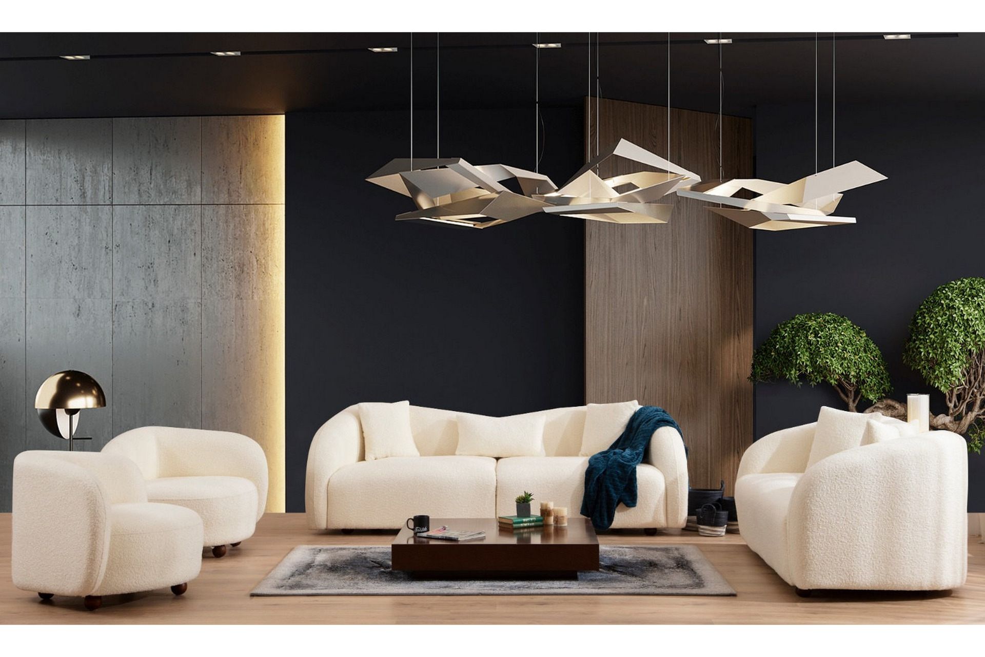 Sofa Itason 3-seters - Beige|Bouclé - Møbler - Sofaer - 3 seter sofa