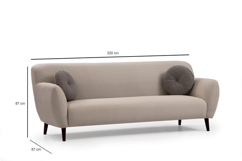 Sofa Kellett 3-seters - Beige - 3 seter sofa