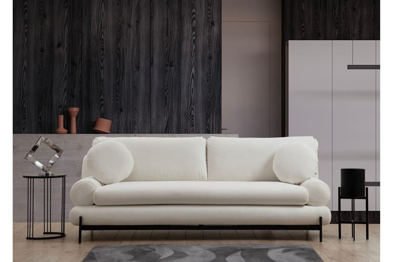 Sofa Levonto 3-seters - Hvit - 3 seter sofa