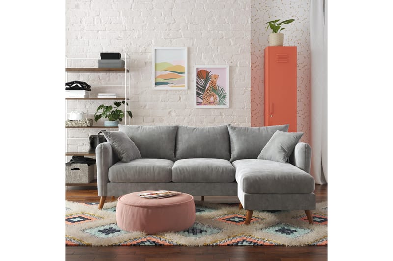 Sofa Magnolia - Lysegrå - 3 seter sofa
