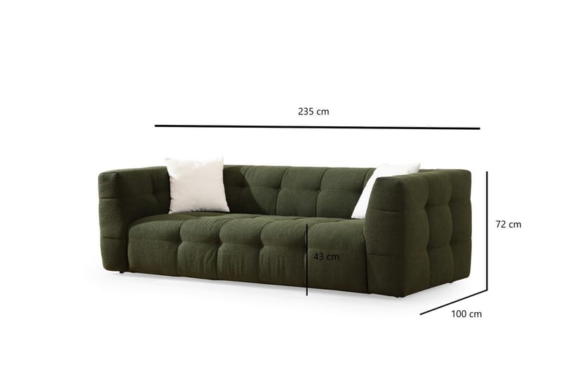 Sofa Manato 3-seter - Grønn - 3 seter sofa