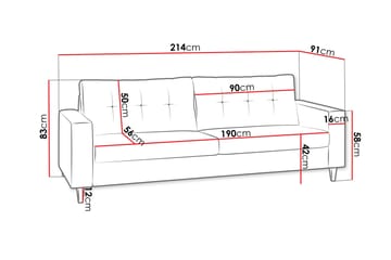 Sofa Mist 154x91x83 cm - Møbler - Sofaer - 3 seter sofa