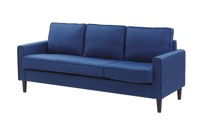 Sofa Ralphell med Fotskammel - Blå - 3 seter sofa