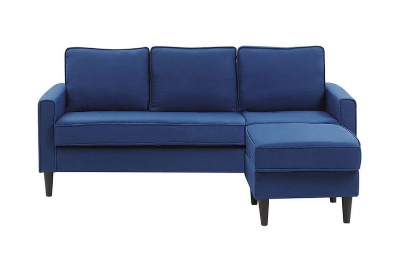 Sofa Ralphell med Fotskammel - Blå - 3 seter sofa