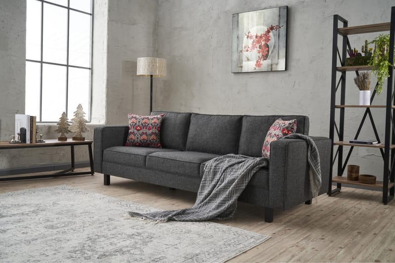 Sofa Vivianna 3-seters - Antrasitt - 3 seter sofa