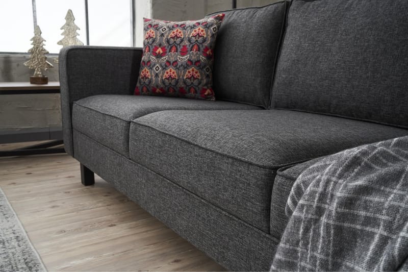 Sofa Vivianna 3-seters - Antrasitt - 3 seter sofa