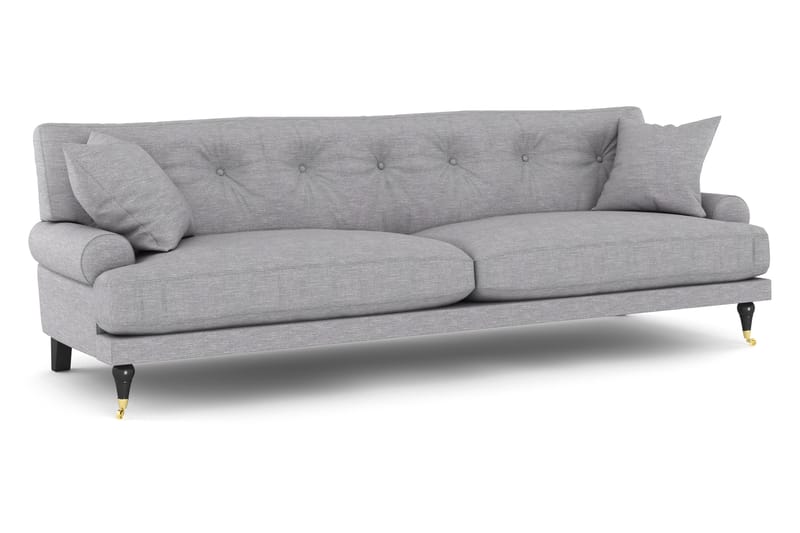 Sofa Webber 3-seter - Lysgrå|Messing - Howard-sofaer - 3 seter sofa