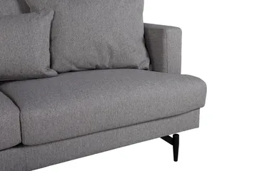 Sofia 3-seter Lav Sofa med Løse Puter i Stoff - Grå - Møbler - Sofaer - 3 seter sofa