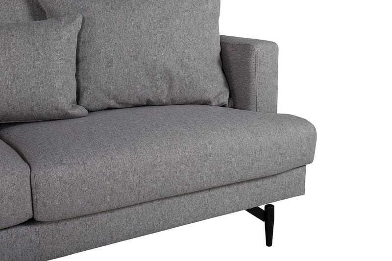 Sofia 3-seter Lav Sofa med Løse Puter i Stoff - Grå - Møbler - Sofaer - 3 seter sofa