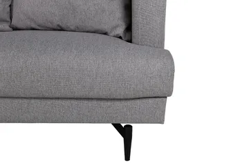 Sofia 3-seter Lav Sofa med Løse Puter i Stoff - Grå - Møbler - Sofaer - 3 seter sofa