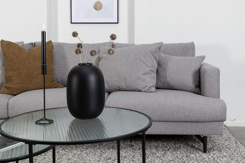 Sofia 3-seter Lav Sofa med Løse Puter i Stoff - Grå - Møbler - Sofaer - 3 seter sofa